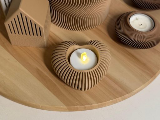 Herz-Teelichthalter im Japandi-Stil – stilvolle 3D-Deko und liebevolles Geschenk zum Valentinstag